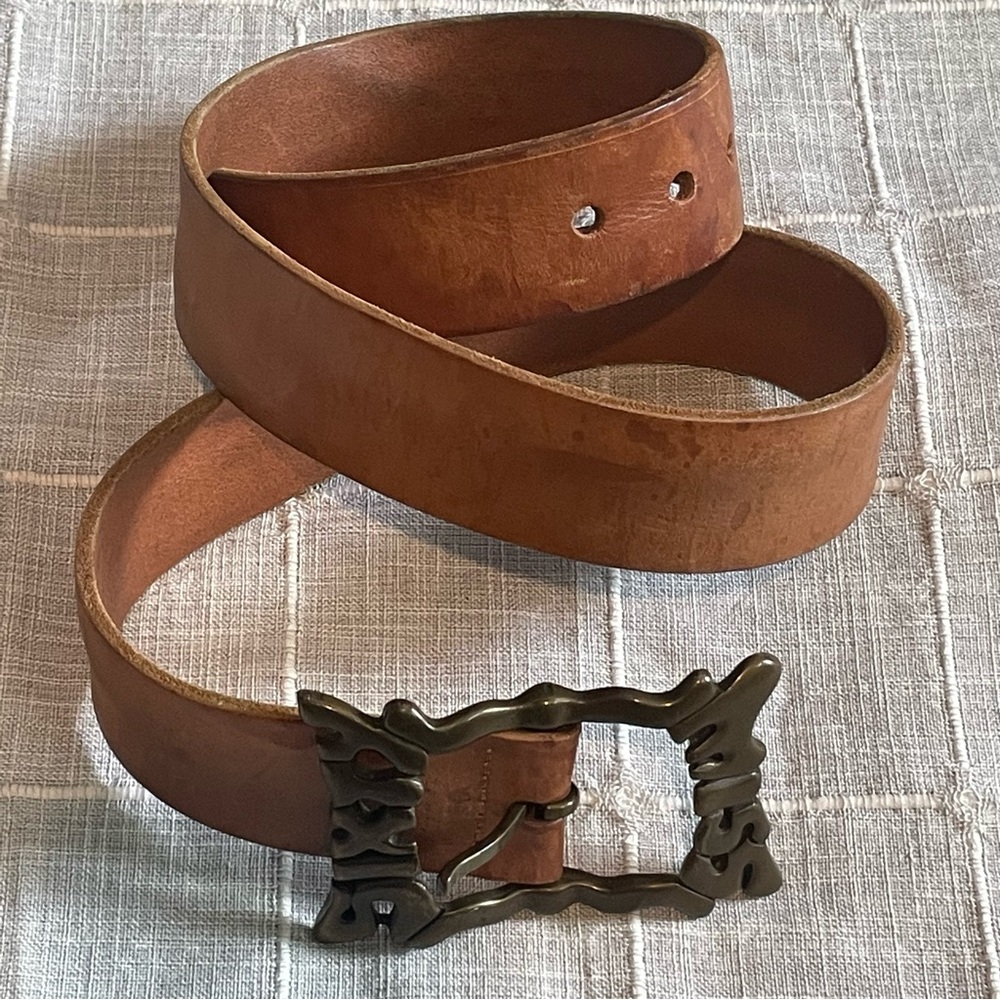 Miss Sixty Vintage Leather Italy Chunky Belt Buckle Sz M - Picture 4 of 13